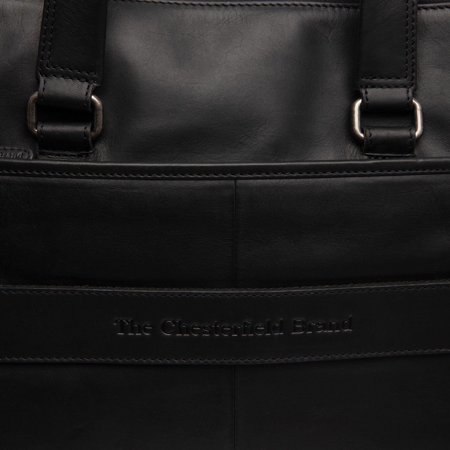 Black Leather Laptop Bag Elvas, detail view 4