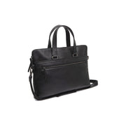 Black Leather Laptop Bag Elvas, front view