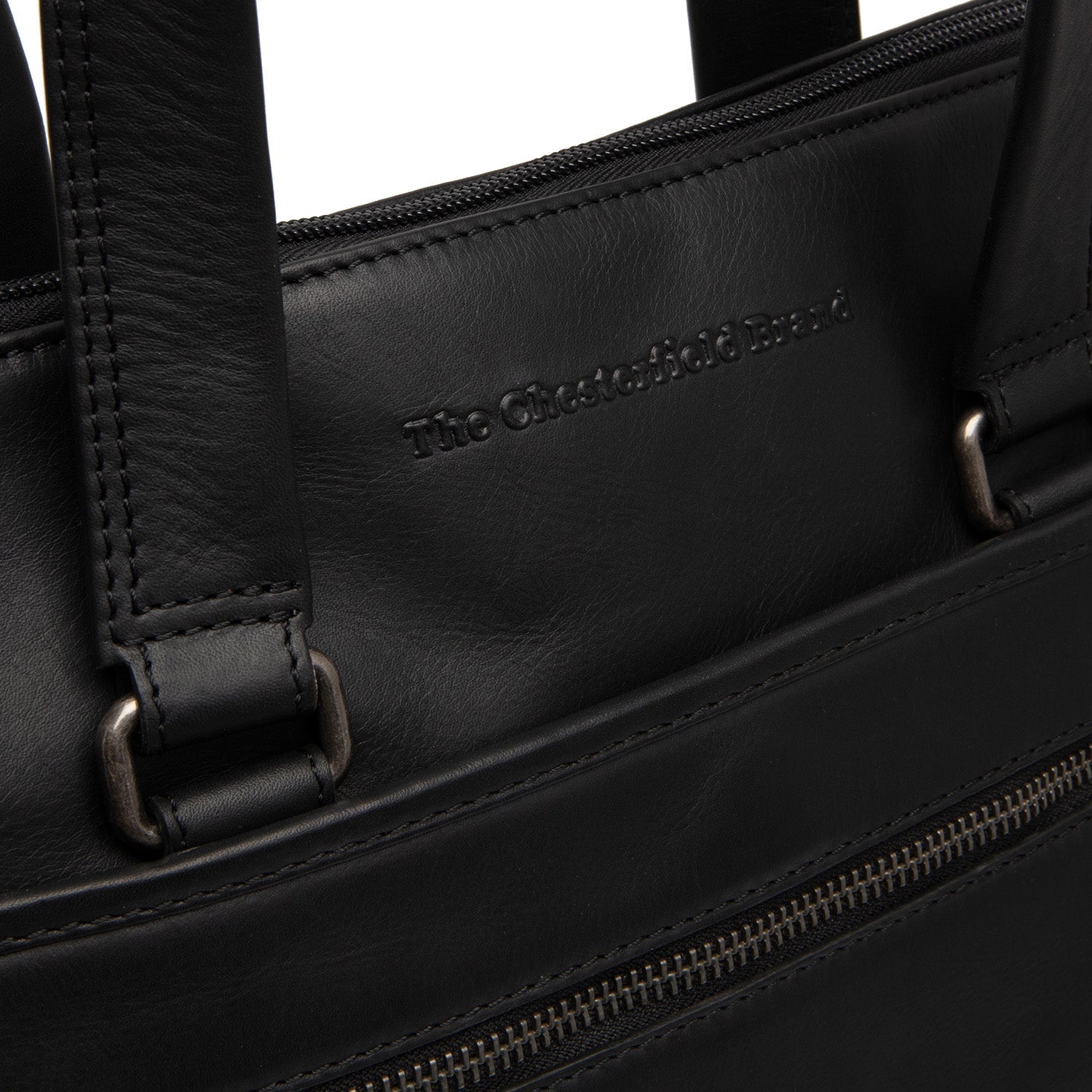 Black Leather Laptop Bag Elvas, product view 3