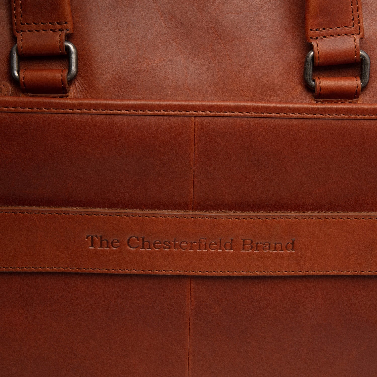 Cognac Leather Laptop Bag Elvas, detail view 5