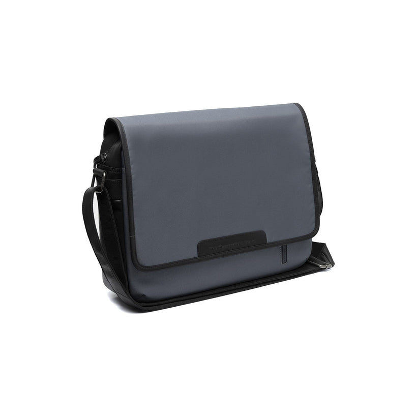 Light Grey Leather Laptop Bag Falun, front view