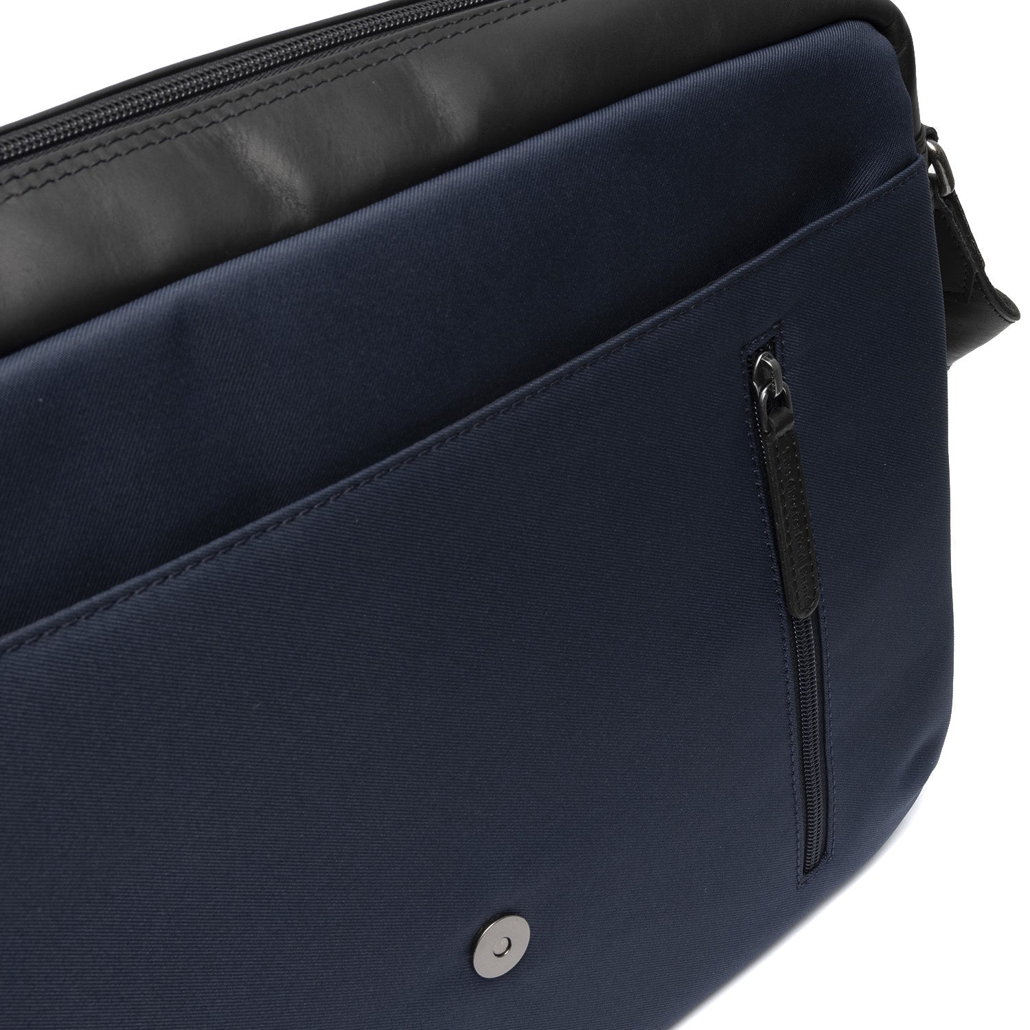 Navy Leather Laptop Bag Falun, detail view 4