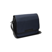 Navy Leather Laptop Bag Falun, front view