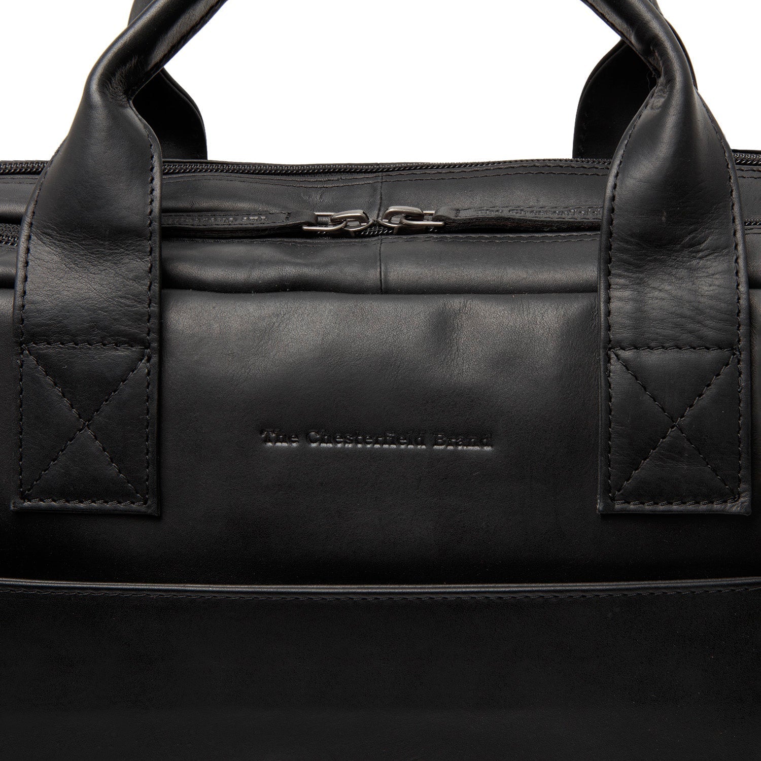 Black Leather Laptop Bag Frazer, detail view 1