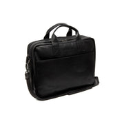 Black Leather Laptop Bag Frazer, front view