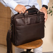 Brown Leather Laptop Bag Frazer, product view 2
