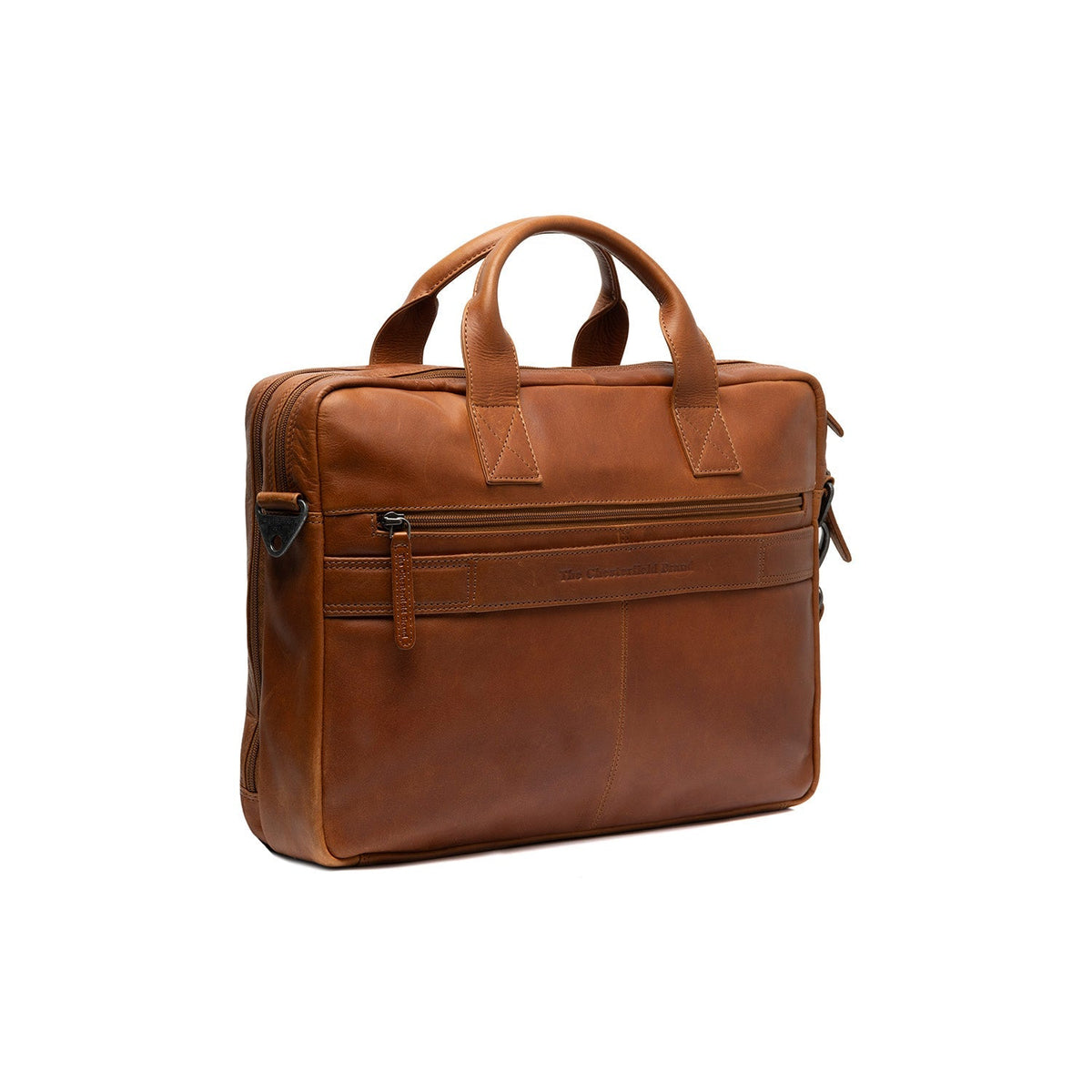 Cognac Leather Laptop Bag Frazer, detail view 7