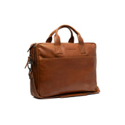 Cognac Leather Laptop Bag Frazer, front view