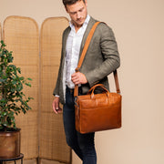 Frazer Full-Grain Leather Laptop Bag – alternate product view 3