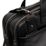 Black Leather Laptop Bag Iseo, detail view 1