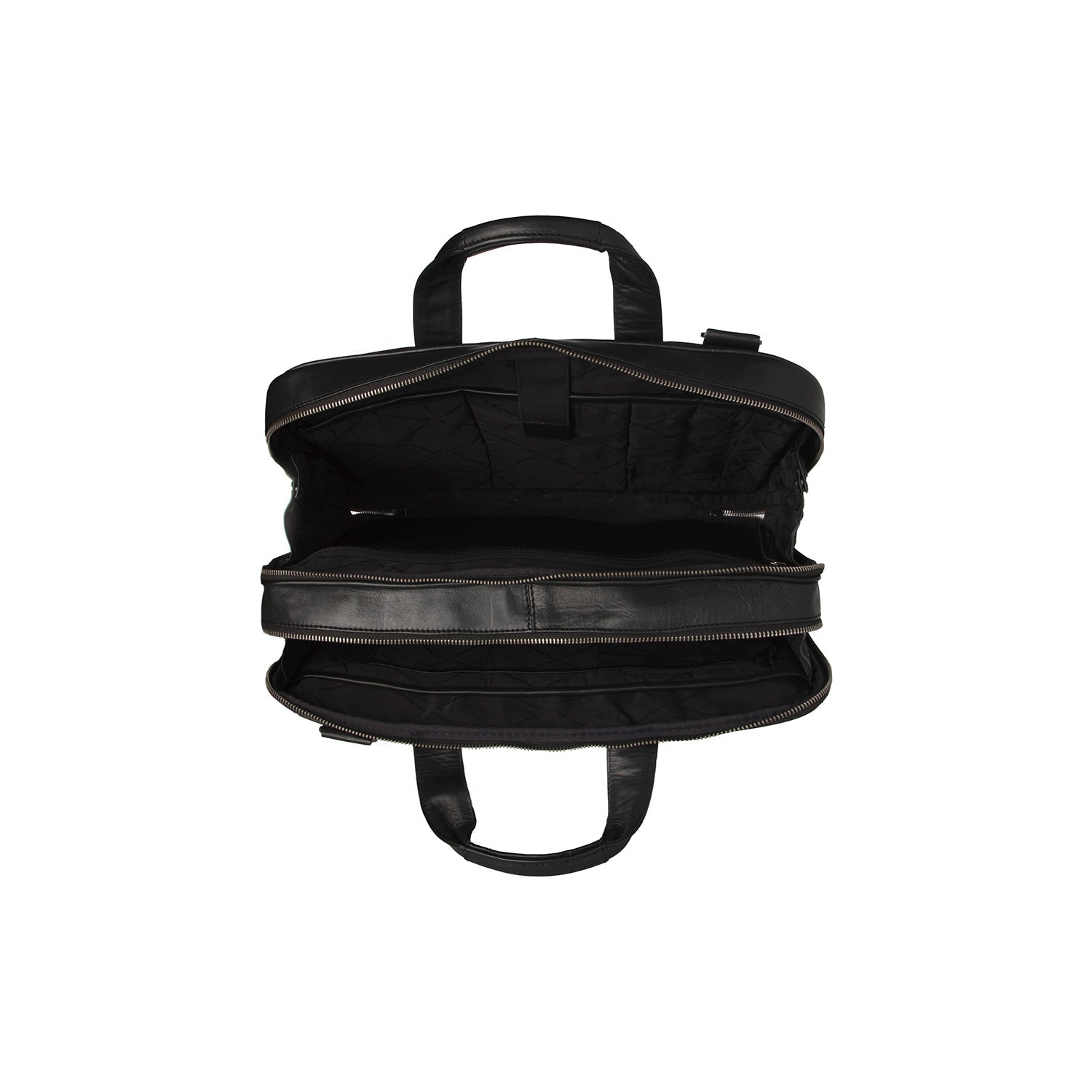 Black Leather Laptop Bag Iseo, detail view 4