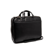 Black Leather Laptop Bag Iseo, front view