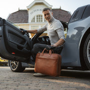 Cognac Leather Laptop Bag Iseo, detail view 3