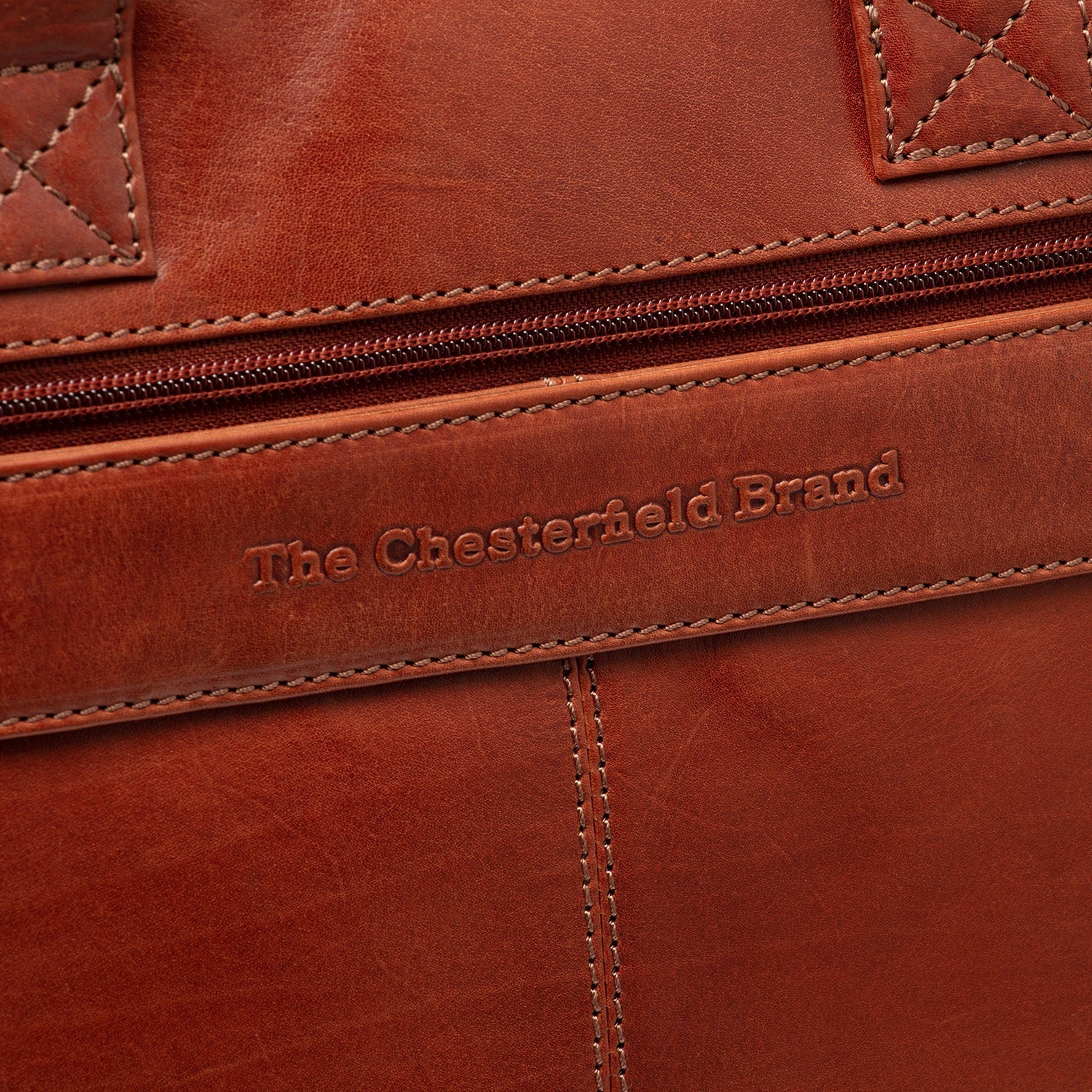 Cognac Leather Laptop Bag Iseo, detail view 7
