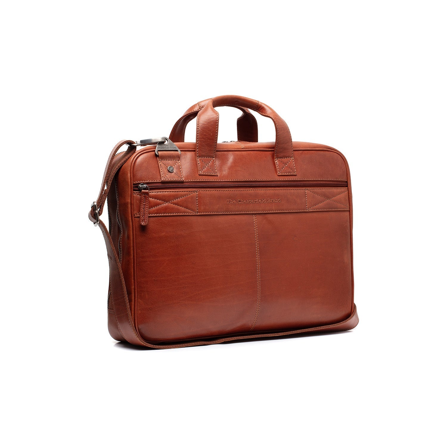 Cognac Leather Laptop Bag Iseo, detail view 8