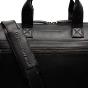 Black Leather Laptop Bag Levanto, detail view 1