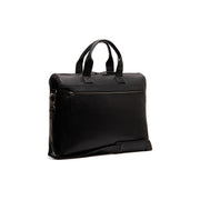 Black Leather Laptop Bag Levanto, front view