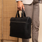 Black Leather Laptop Bag Levanto, product view 3
