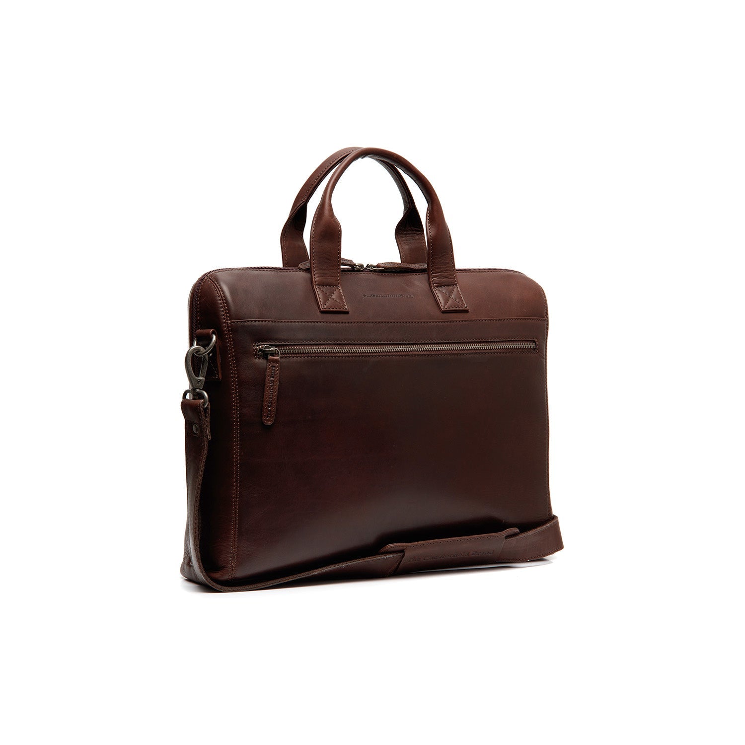 Brown Leather Laptop Bag Levanto, front view