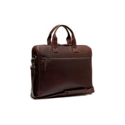 Brown Leather Laptop Bag Levanto, front view