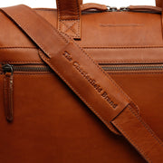 Cognac Leather Laptop Bag Levanto, detail view 3
