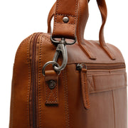 Cognac Leather Laptop Bag Levanto, detail view 6