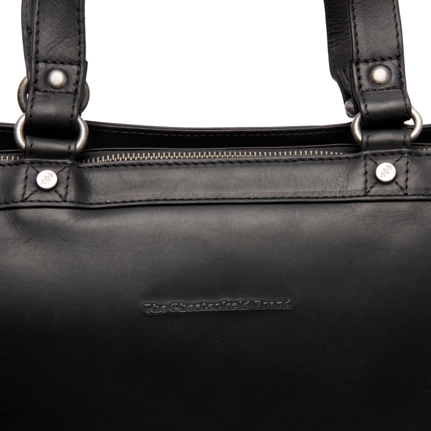 Black Leather Laptop Bag Manly, detail view 1