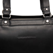 Black Leather Laptop Bag Manly, detail view 1