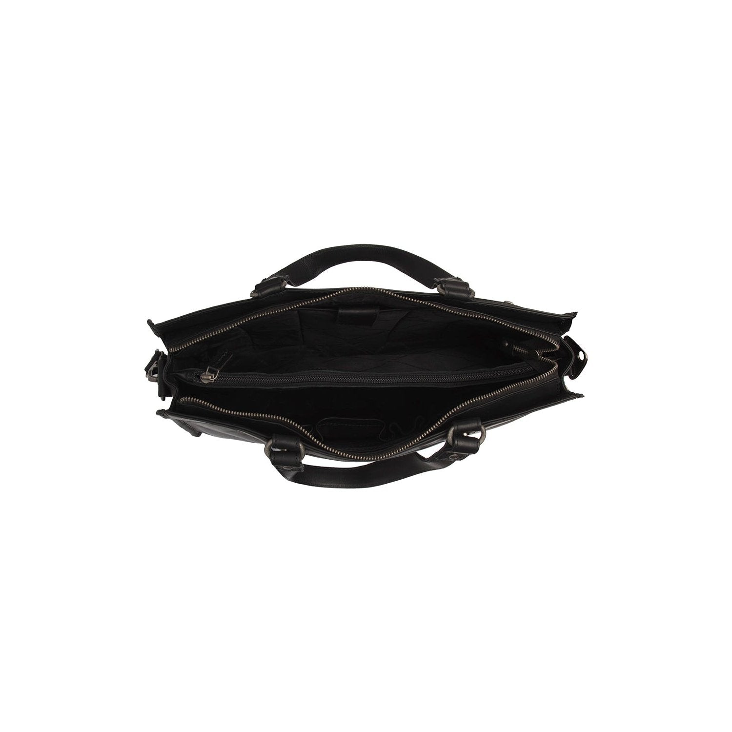 Black Leather Laptop Bag Manly, detail view 4