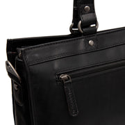 Black Leather Laptop Bag Manly, detail view 5