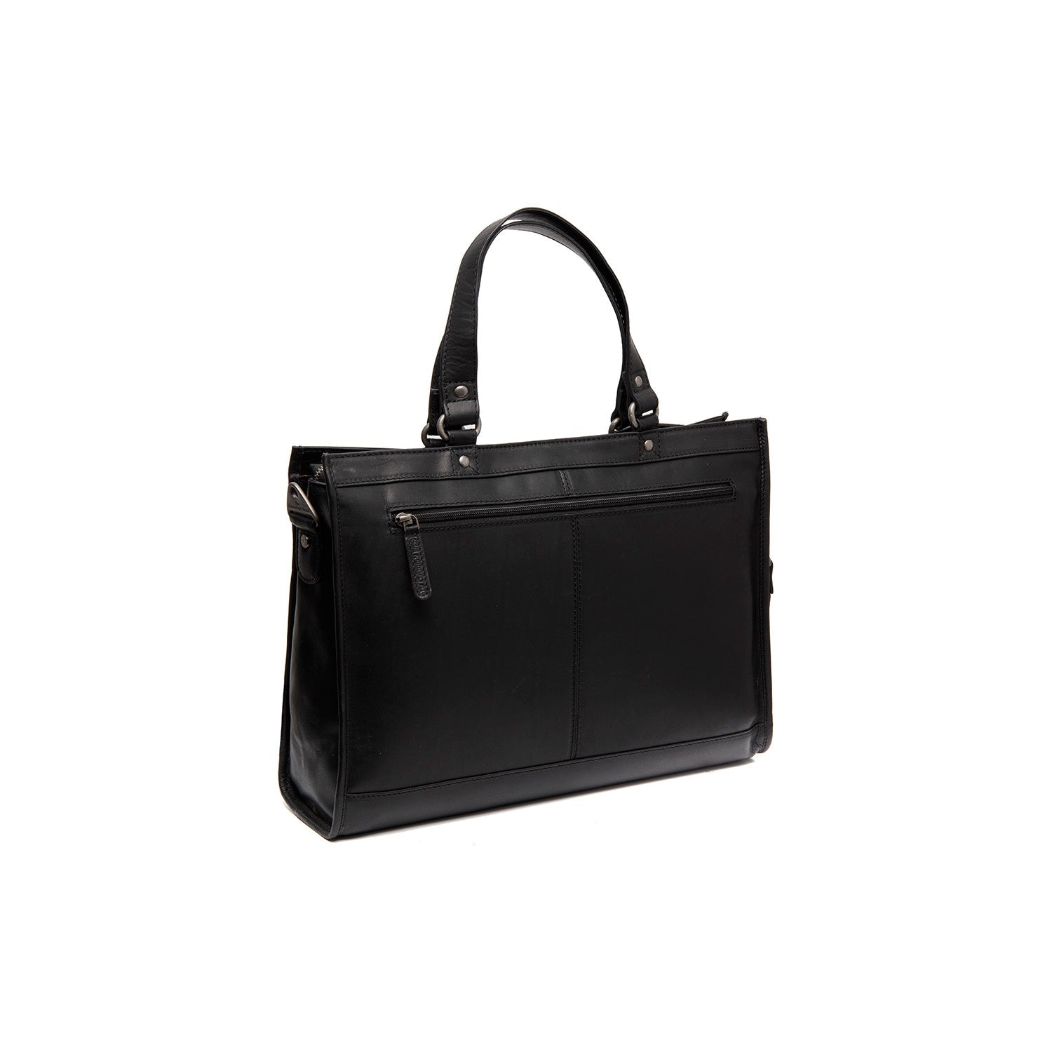 Black Leather Laptop Bag Manly, detail view 6