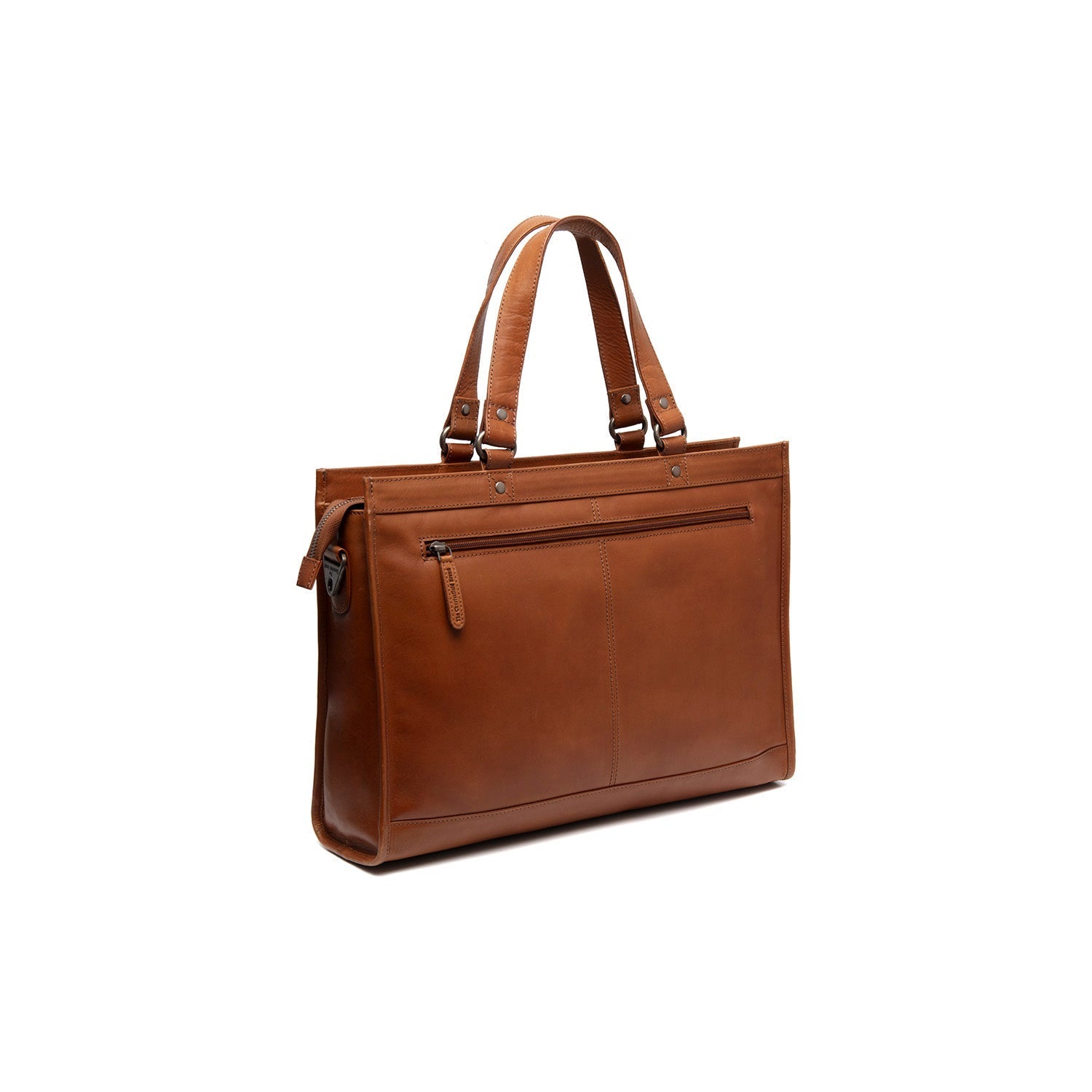 Cognac Leather Laptop Bag Manly, detail view 6