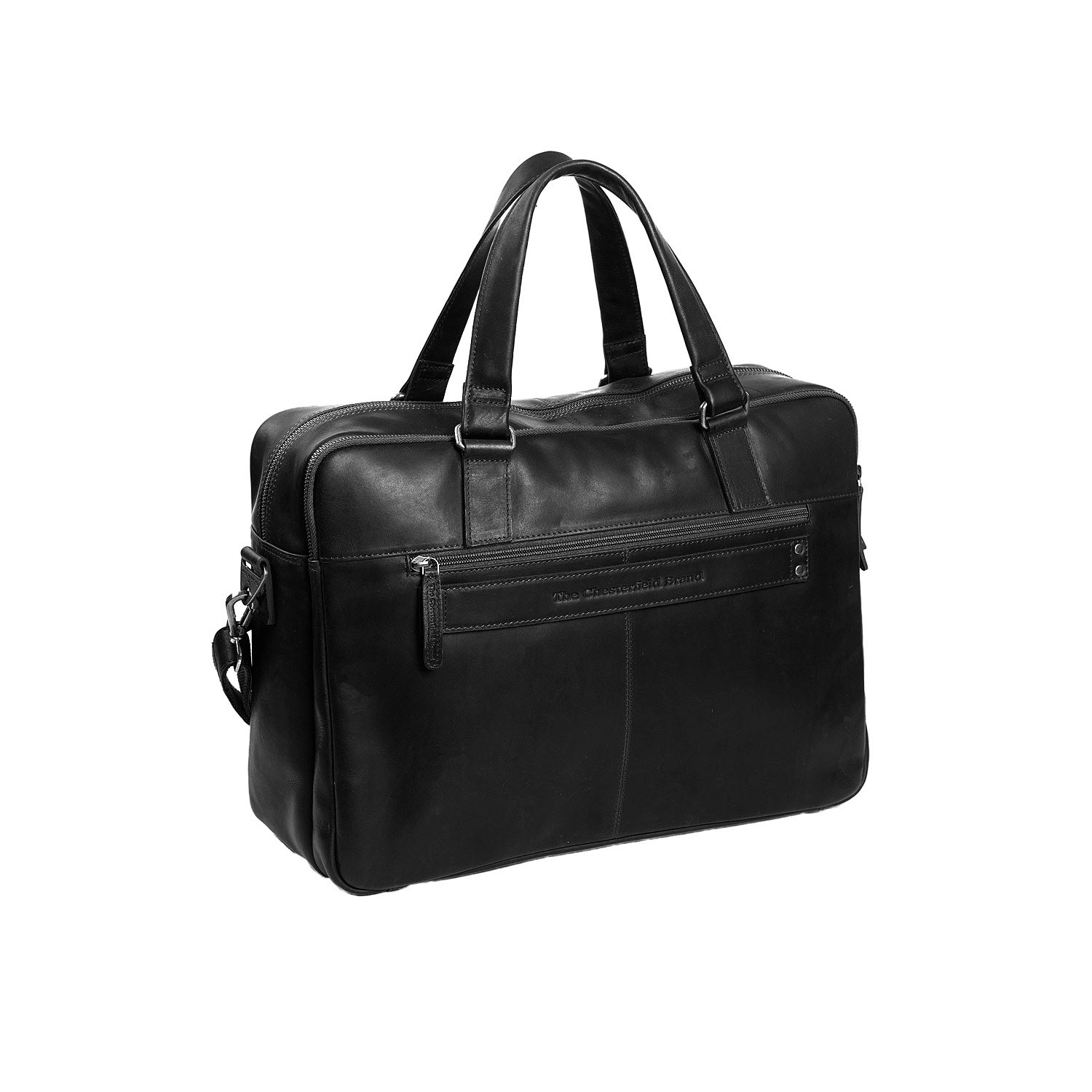 Black Leather Laptop Bag Misha, detail view 5