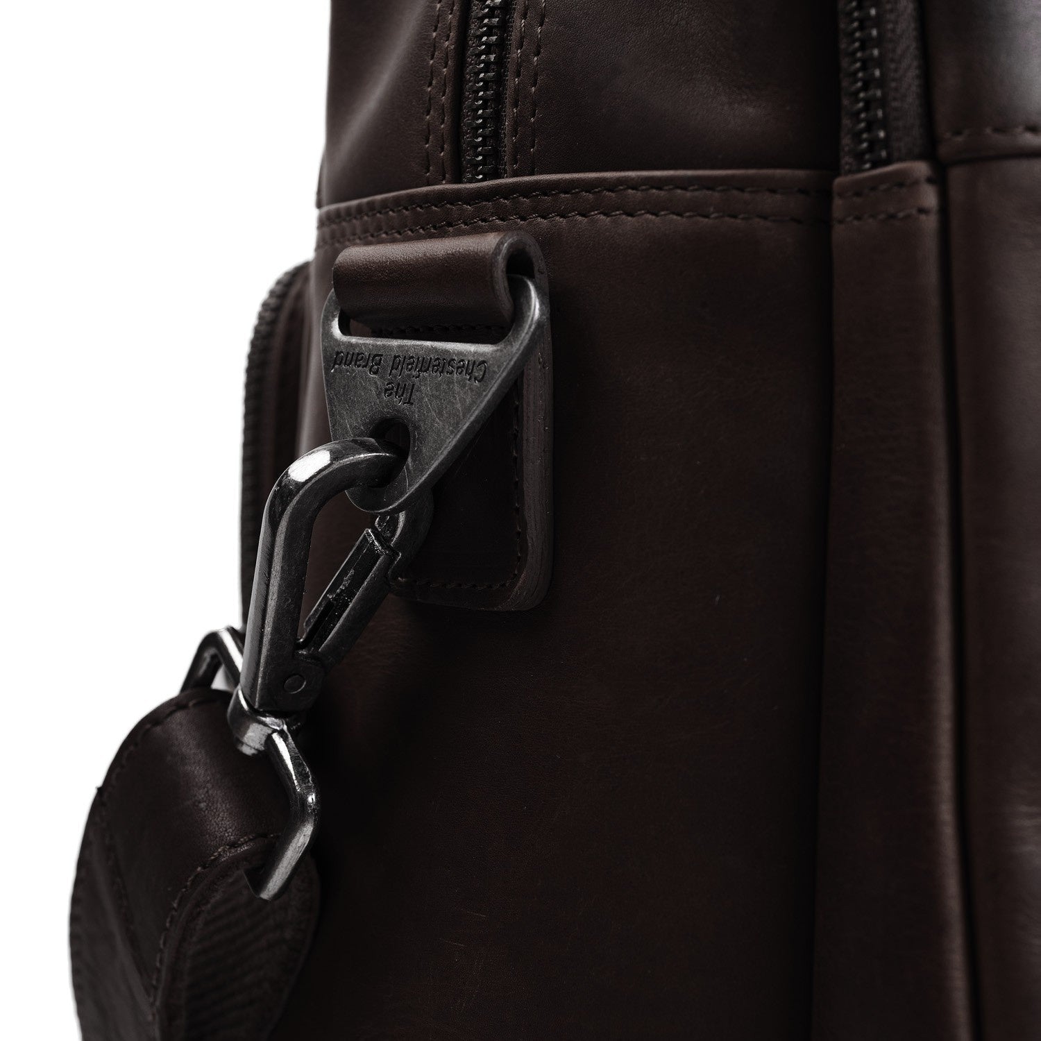 Brown Leather Laptop Bag Misha, detail view 3