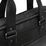 Black Leather Laptop Bag Montara, detail view 3