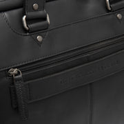 Black Leather Laptop Bag Montara, detail view 4