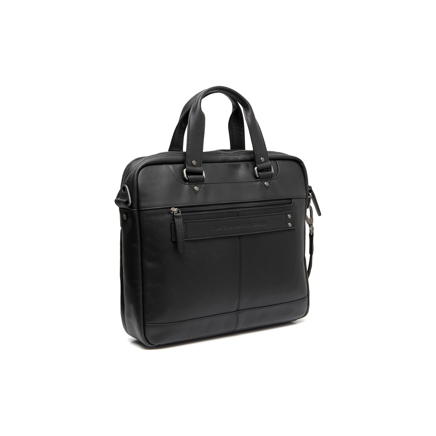Black Leather Laptop Bag Montara, detail view 7