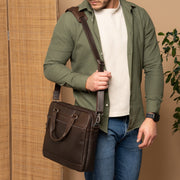 Brown Leather Laptop Bag Montara, detail view 1