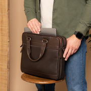 Brown Leather Laptop Bag Montara, product view 3