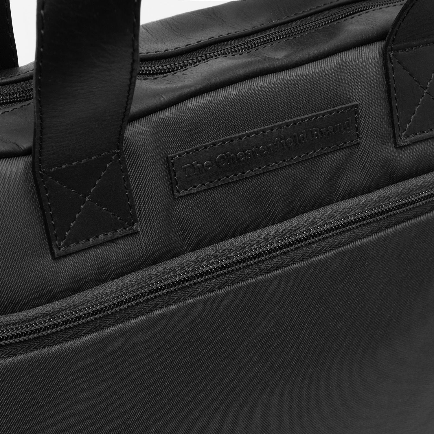 Black Leather Laptop Bag Narvik, detail view 3
