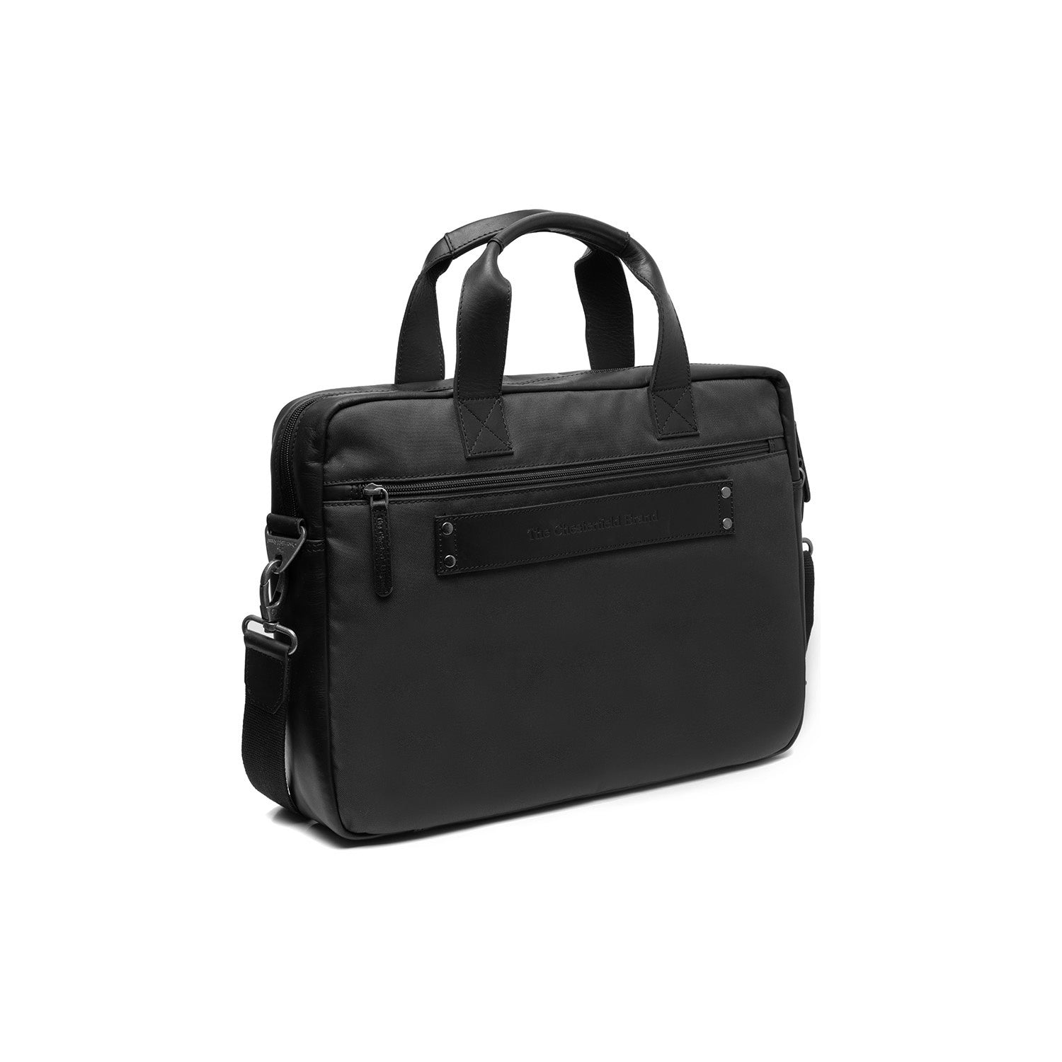 Black Leather Laptop Bag Narvik, detail view 4