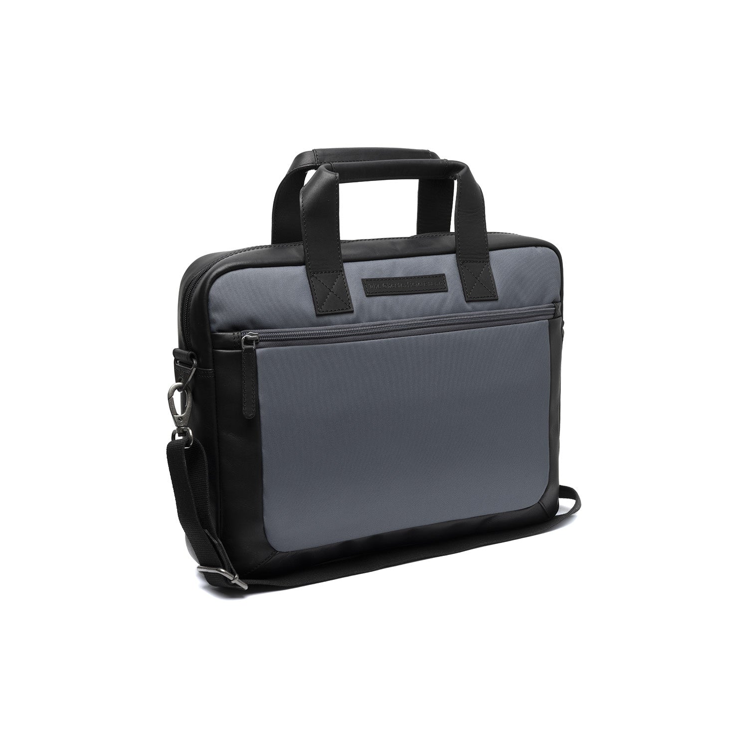 Light Grey Leather Laptop Bag Narvik, front view