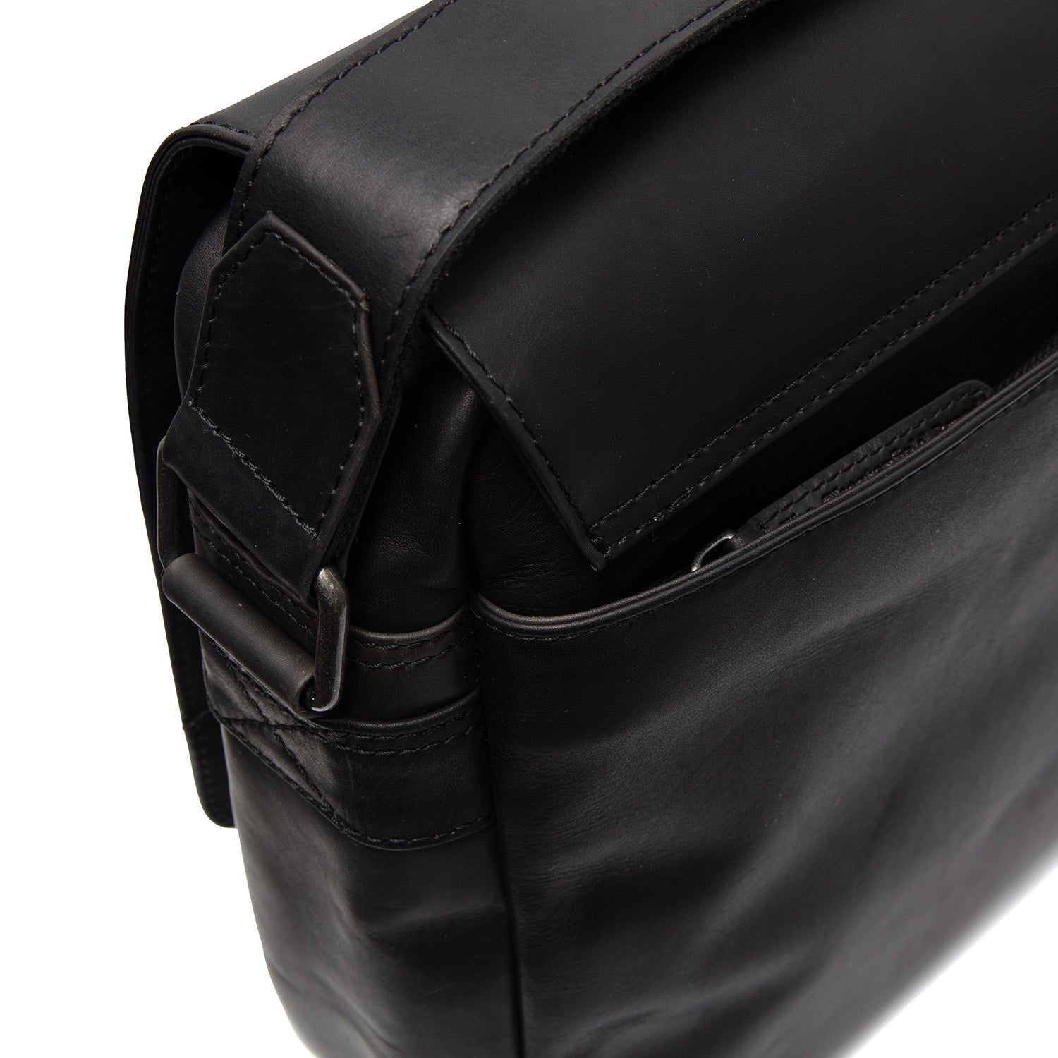 Black Leather Laptop Bag Richard, detail view 1