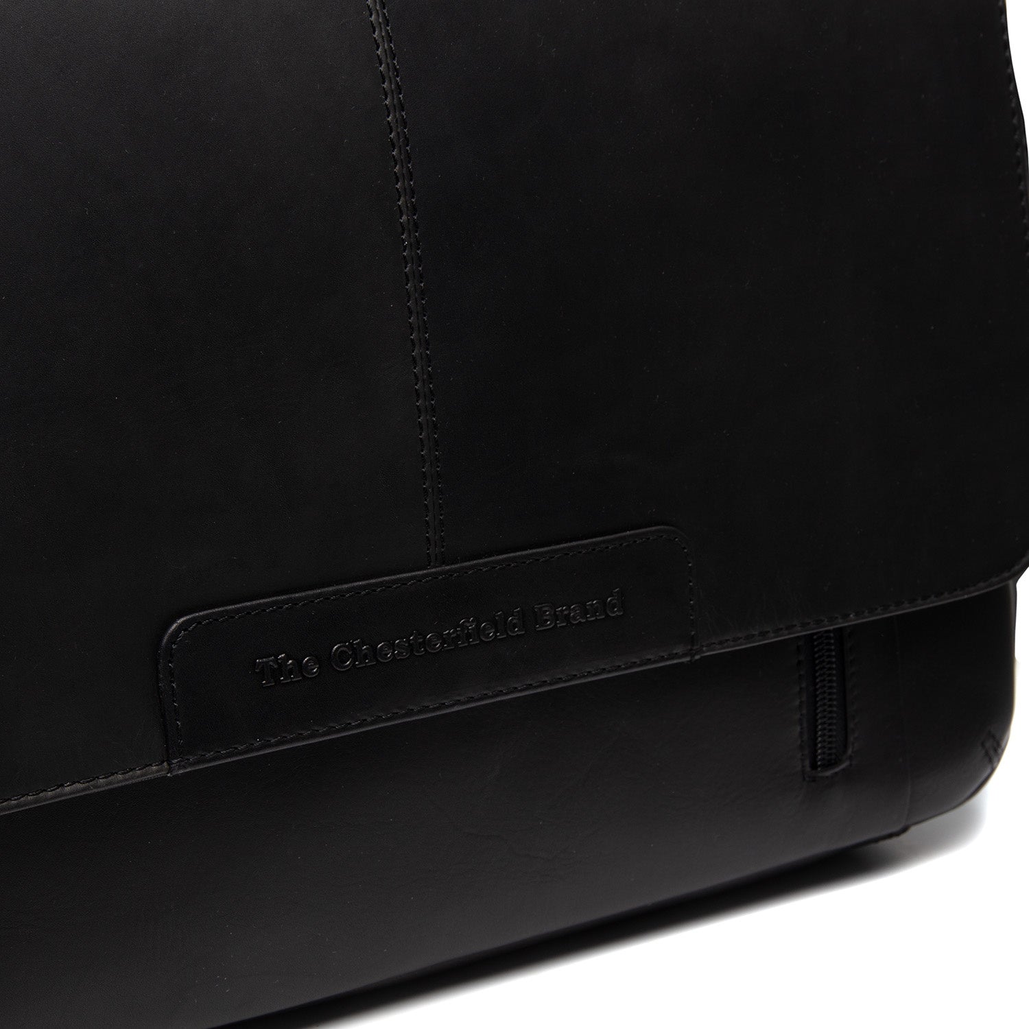 Black Leather Laptop Bag Richard, detail view 3