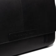 Black Leather Laptop Bag Richard, detail view 3