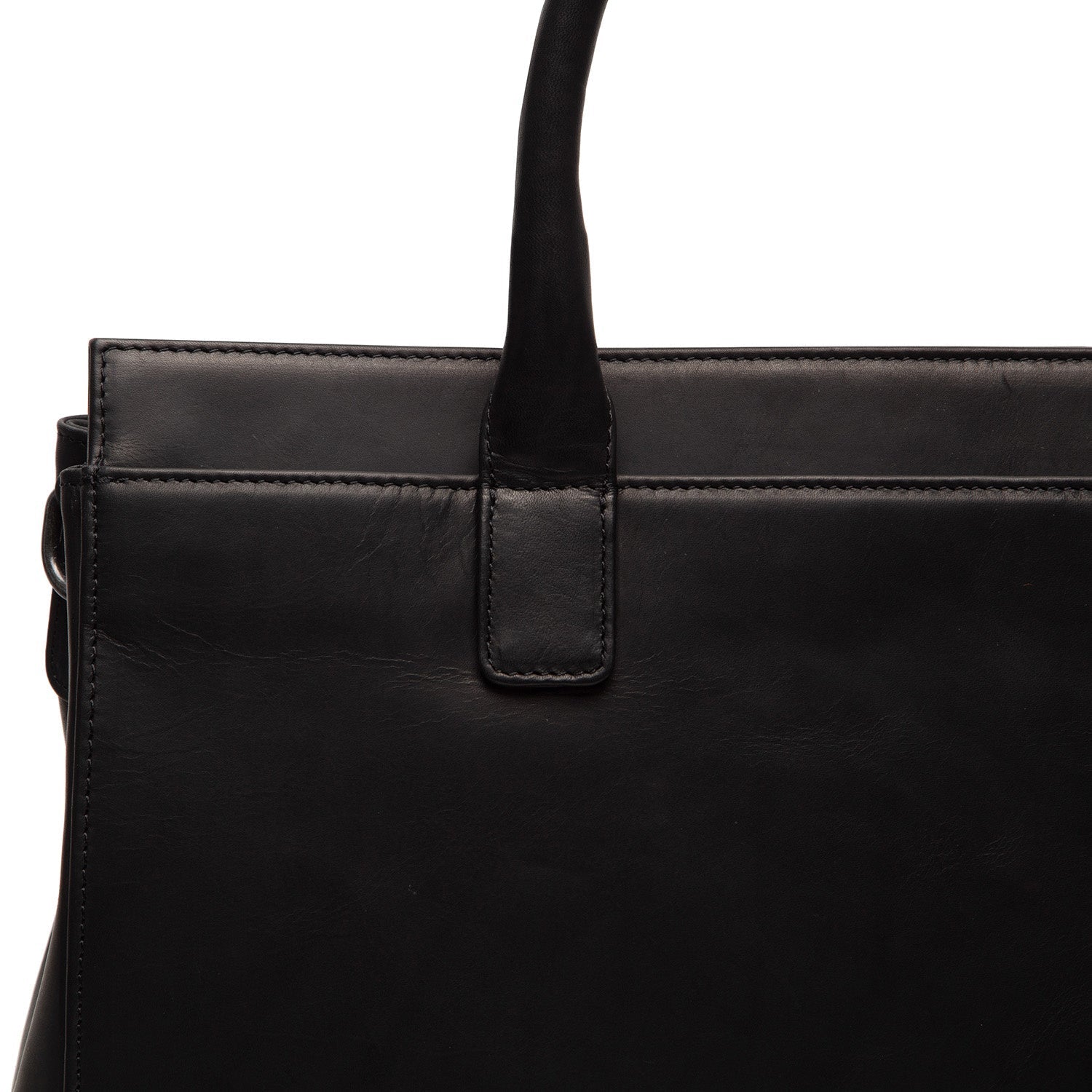 Black Leather Laptop Bag Rivera, detail view 1