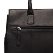Black Leather Laptop Bag Rivera, detail view 4