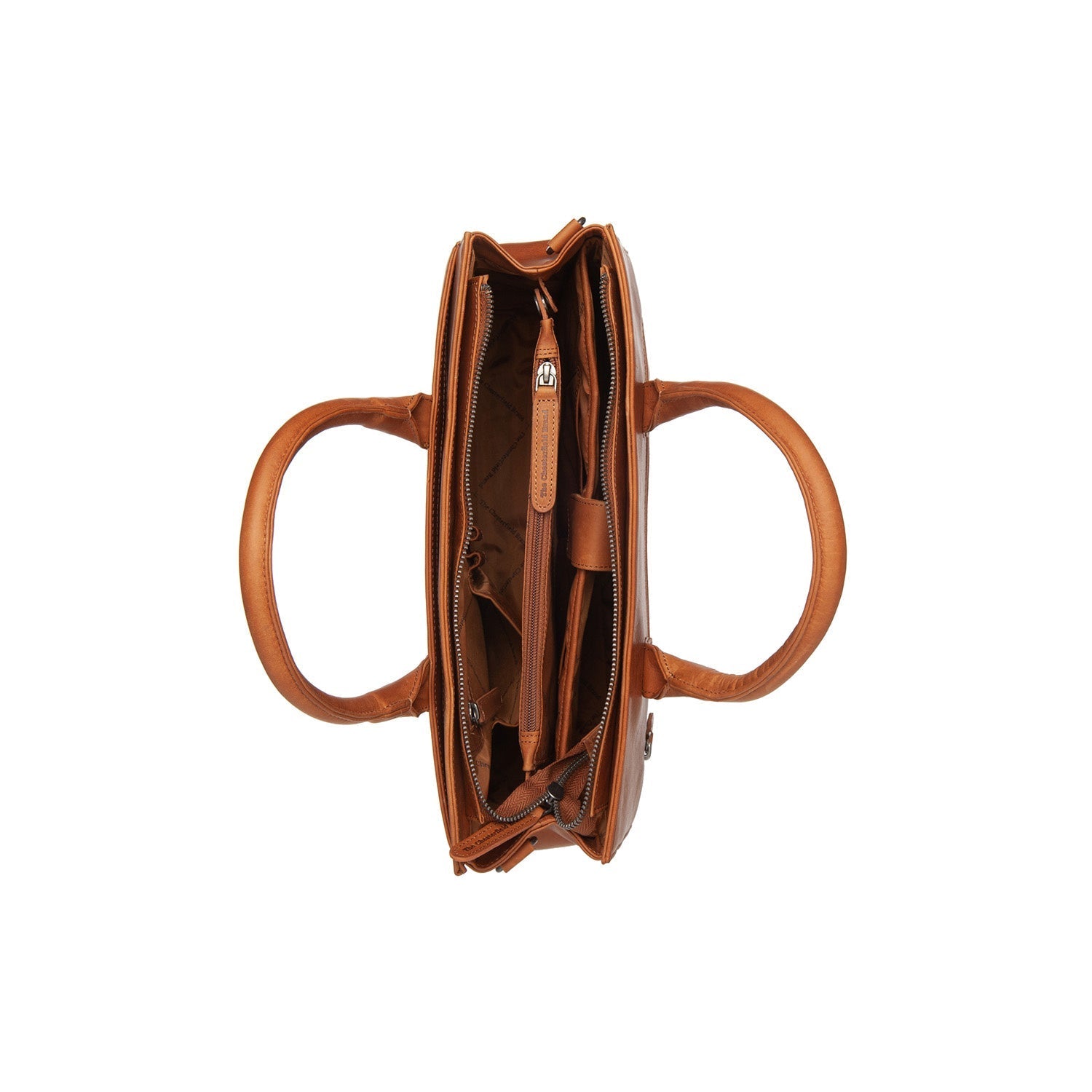 Cognac Leather Laptop Bag Rivera, detail view 1
