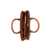 Cognac Leather Laptop Bag Rivera, detail view 1