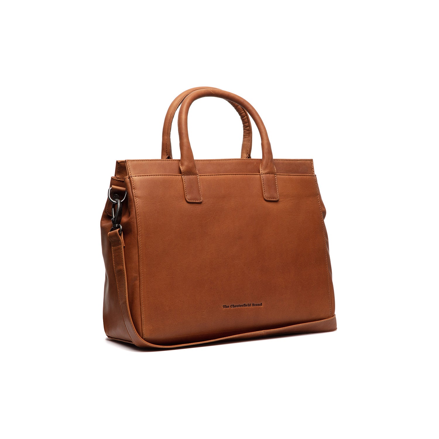 Cognac Leather Laptop Bag Rivera, front view